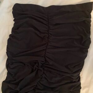 PrettyLittleThing Black Gathered Skirt
